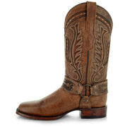 Harness Cowgirl Boots | Tan Leather Cowgirl Boots (M50038) - Soto Boots