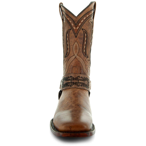 Harness Cowgirl Boots | Tan Leather Cowgirl Boots (M50038) - Soto Boots
