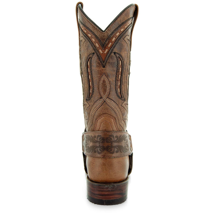 Harness Cowgirl Boots | Tan Leather Cowgirl Boots (M50038) - Soto Boots