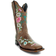 Jasmine Women's Square Toe Floral Cowgirl Boots (M50043) - Soto Boots