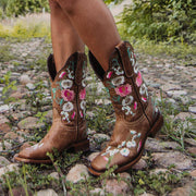 Jasmine Women's Square Toe Floral Cowgirl Boots (M50043) - Soto Boots