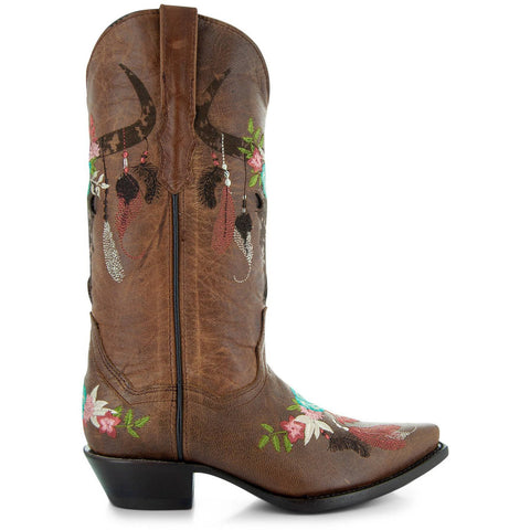 Longhorn Cowgirl Boots | Women's Longhorn Fashion Boots (M50029) - Soto Boots