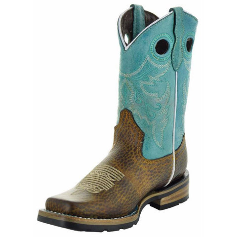 Little Girls' Square Toe Cowgirl Boots | Crocodile Romp (K3005) - Soto Boots