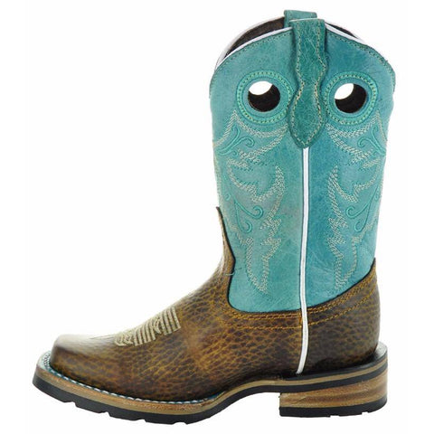 Little Girls' Square Toe Cowgirl Boots | Crocodile Romp (K3005) - Soto Boots