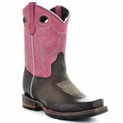 Little Girls' Square Toe Cowgirl Boots | Crocodile Romp (K3005) - Soto Boots