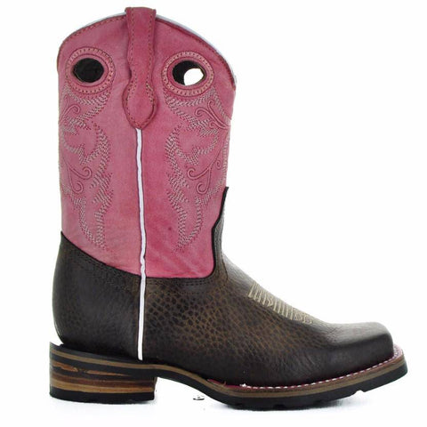 Little Girls' Square Toe Cowgirl Boots | Crocodile Romp (K3005) - Soto Boots