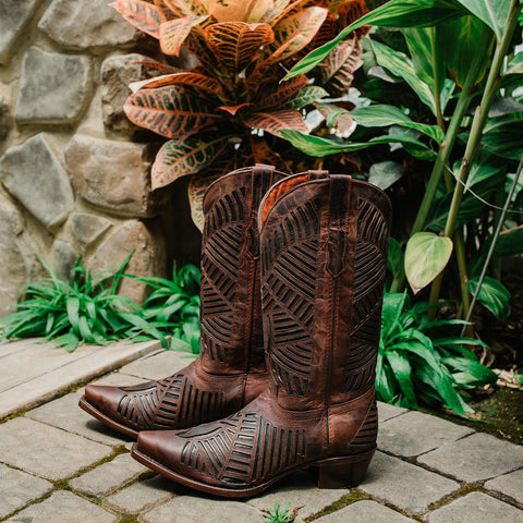 Women's inlay cowboy boots new arrivals