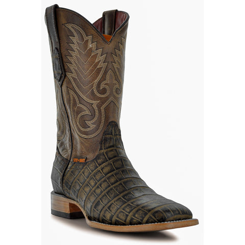 Soto Boots Mens Brown American Gator Belly Print Boots H50035