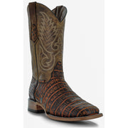 Soto Boots Mens Tan American Gator Belly Print Boots H50035