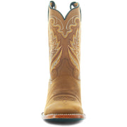 Soto Boots Brown Men's Leather Square Toe Cowboy Boots H4004 - Soto Boots