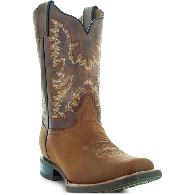 Soto Roper Boots Soto Boots Men's Leather Square Toe Cowboy Boots H4005 | Soto Boots