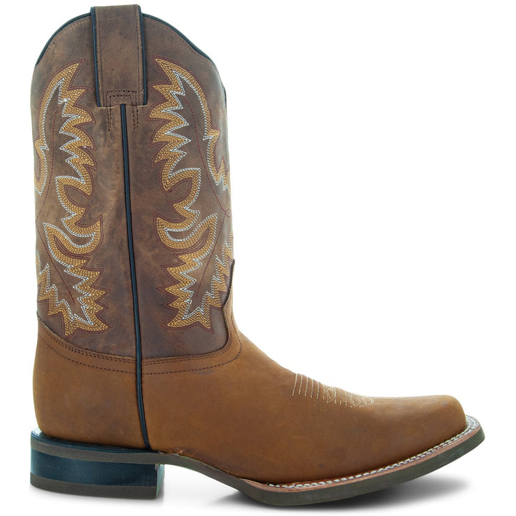 Soto Roper Boots Soto Boots Men's Leather Square Toe Cowboy Boots H4005 | Soto Boots