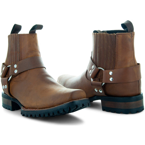 At sige sandheden Stedord Tilstedeværelse Soto Boots Men's Honey Ankle Leather Harness Boots H4017 | Soto Boots
