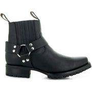 Soto Boots Men's Black Ankle Leather Harness Boots H4017 - Soto Boots