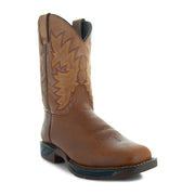 Soto Boots Mens Tan Leather Square Toe Western Work Boots H4018 - Soto Boots