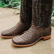 Soto Boots Mens Brown Python Print Boots H50032 - Soto Boots