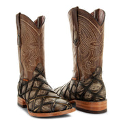 Soto Boots Mens Pirarucu Print Tan Cowboy Boots H50033