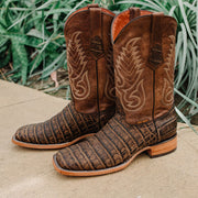 Soto Boots Mens Brown American Gator Belly Print Boots H50035 - Soto Boots