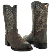 Soto Boots Mens Brown Distressed Leather Cowboy Boots - Soto Boots