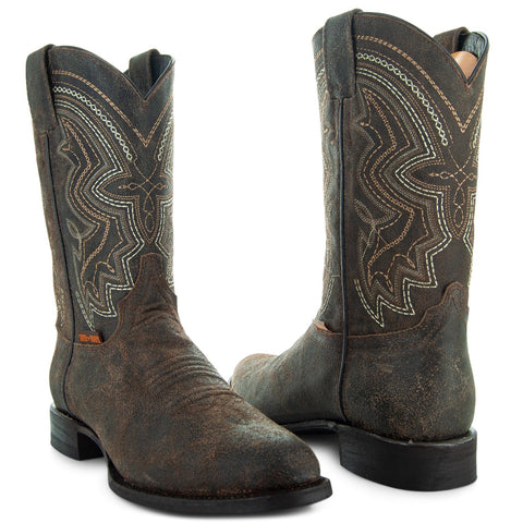 Soto Roper Boots Soto Boots Mens Brown Distressed Leather Cowboy Boots | Soto Boots