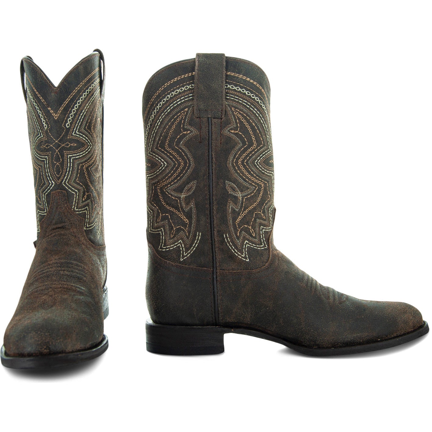 Soto Boots Mens Brown Distressed Leather Cowboy Boots Soto Boots