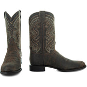 Soto Boots Mens Brown Distressed Leather Cowboy Boots - Soto Boots