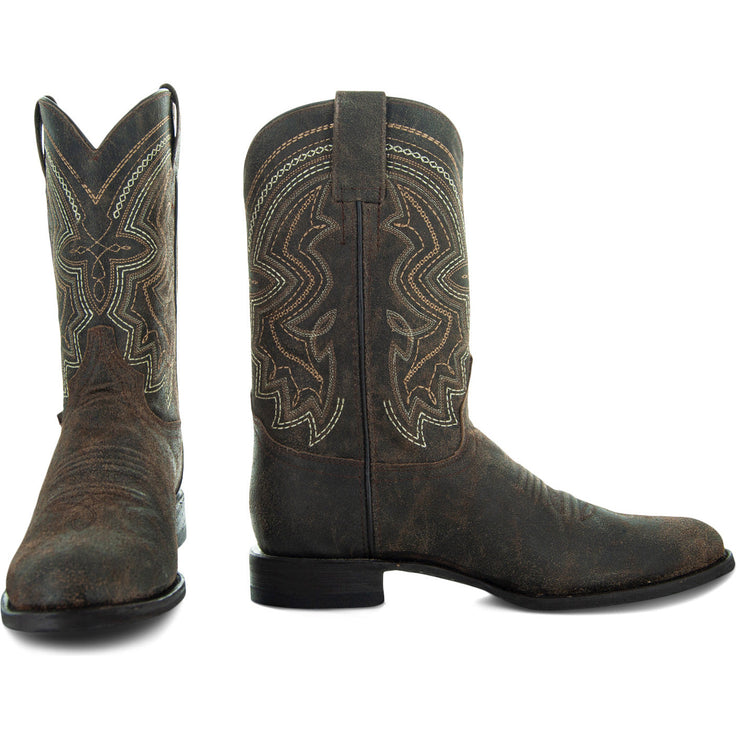 Soto Roper Boots Soto Boots Mens Brown Distressed Leather Cowboy Boots