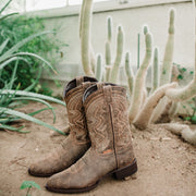 Soto Boots Mens Tan Distressed Leather Cowboy Boots - Soto Boots