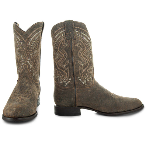 Soto Roper Boots Soto Boots Mens Tan Distressed Leather Cowboy Boots | Soto Boots