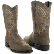 Soto Boots Mens Tan Distressed Leather Cowboy Boots - Soto Boots
