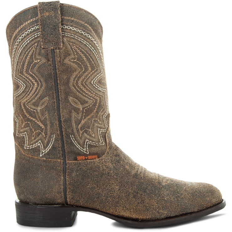 Soto Roper Boots Soto Boots Mens Tan Distressed Leather Cowboy Boots