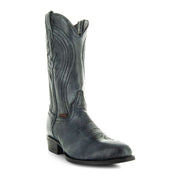 Soto Boots Mens Black Leather Dress Round Toe Cowboy Boots H50044