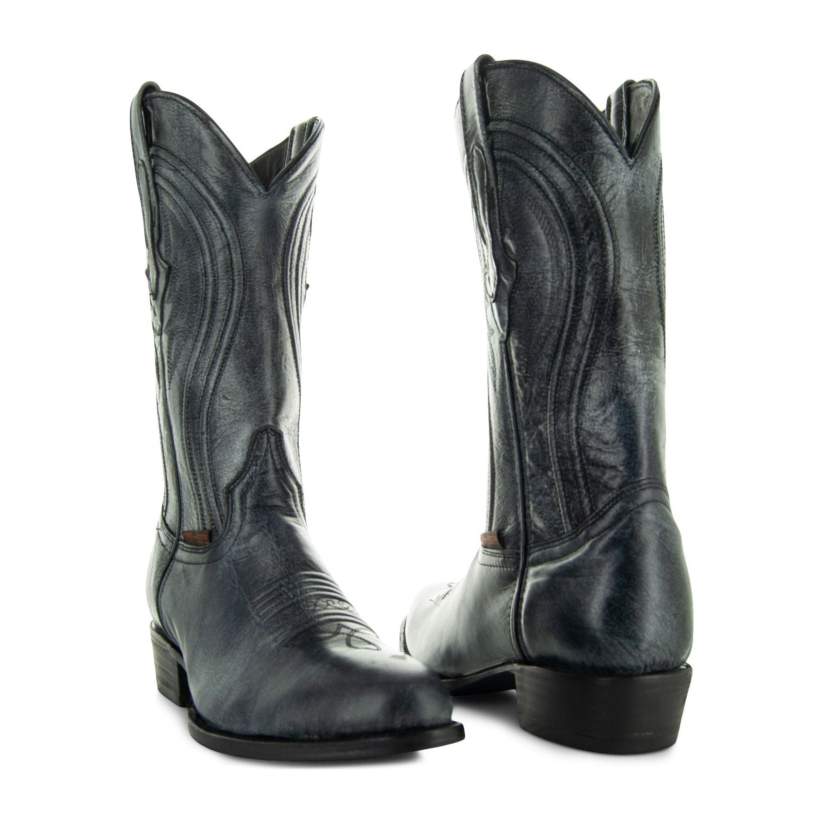 black nicole miller dress Soto Boots Mens Black Leather Dress Round Toe Cowboy Boots H50044