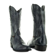 Soto Boots Mens Black Leather Dress Round Toe Cowboy Boots H50044