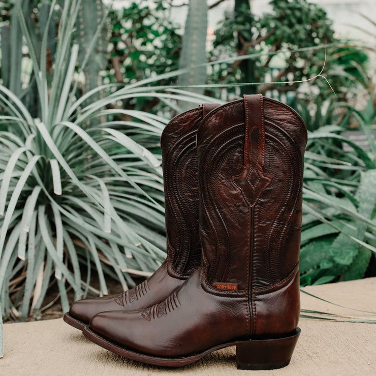 Soto Roper Boots Soto Boots Mens Black Cherry Leather Dress Round Toe Cowboy Boots ...