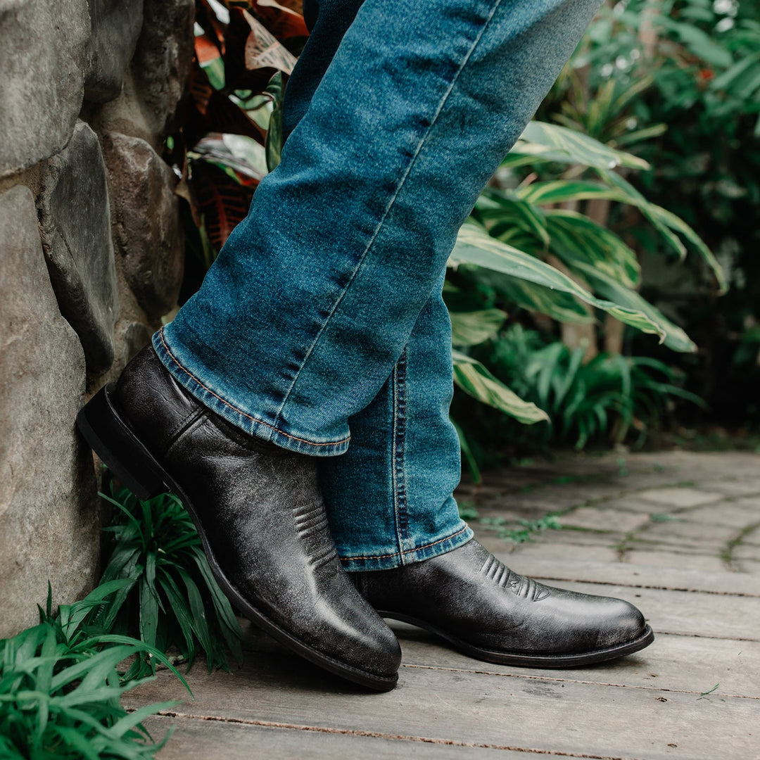 Soto Boots Mens Black Leather Dress Round Toe Cowboy Boots H50046 Soto Boots Mens Black Leather Dress Round Toe Cowboy Boots H50046