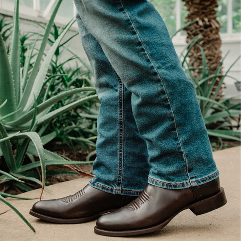 Soto Boots Mens Brown Leather Dress Round Toe Cowboy Boots H50046