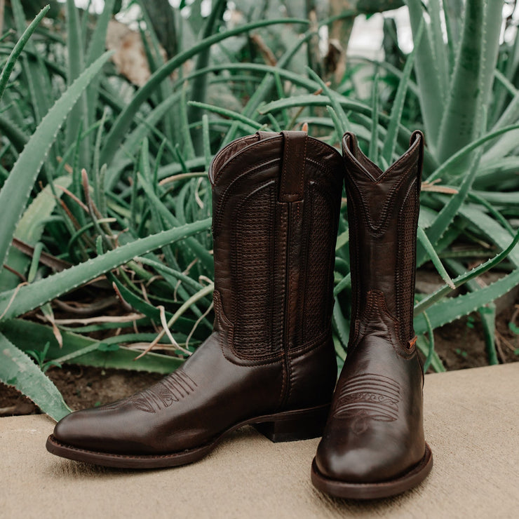 Soto Boots Mens Brown Leather Dress Round Toe Cowboy Boots H50046 Soto Boots Mens Brown Leather Dress Round Toe Cowboy Boots H50046