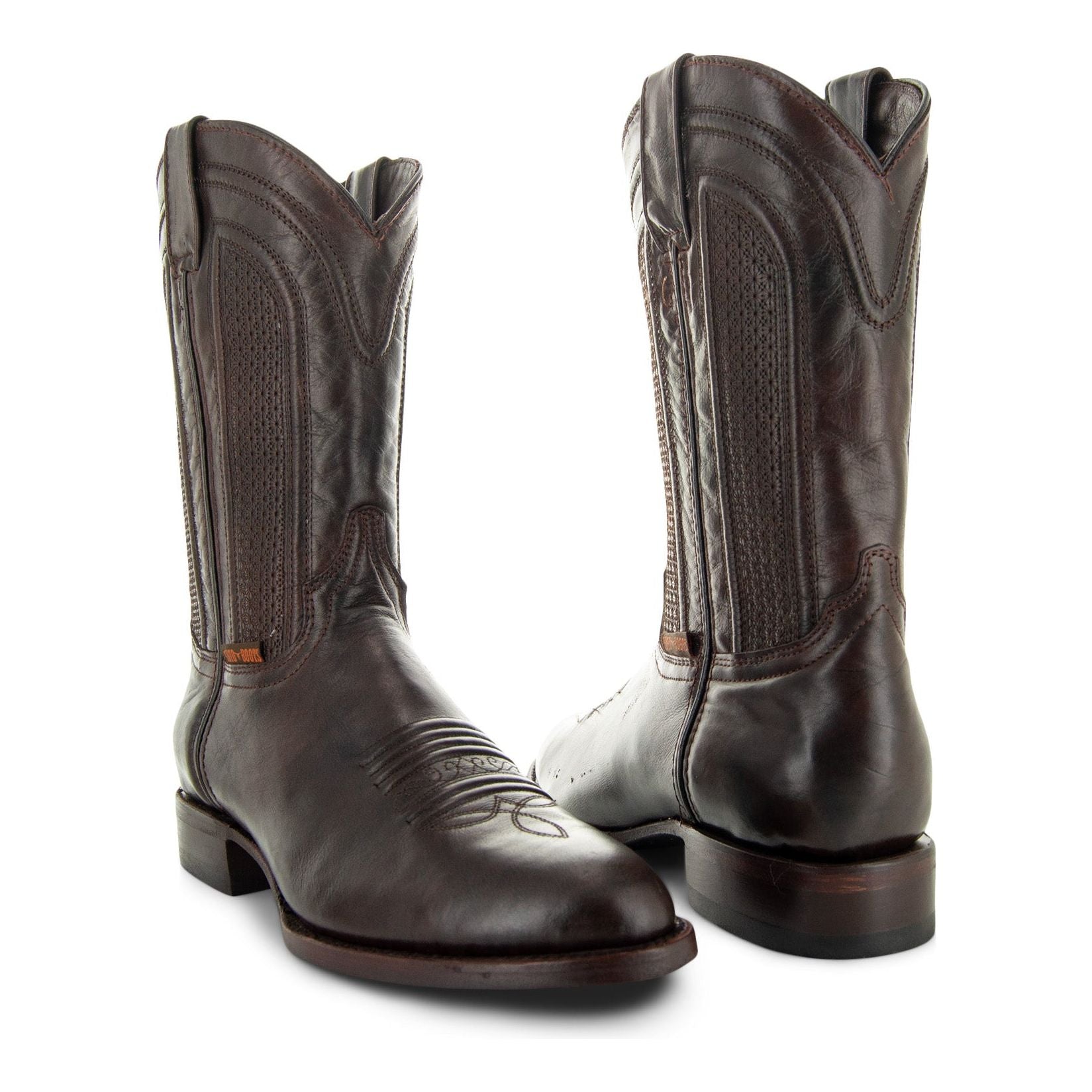 Soto Boots Mens Brown Leather Dress Round Toe Cowboy Boots H50046 Soto Boots Mens Brown Leather Dress Round Toe Cowboy Boots H50046