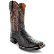 Caiman Hornback Print Cowboy Boots | Men's Square Toe Boots (H7005) - Soto Boots