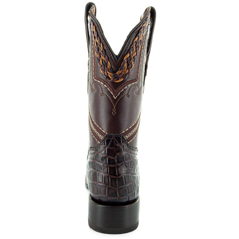 Caiman Hornback Print Cowboy Boots | Men's Square Toe Boots (H7005) - Soto Boots
