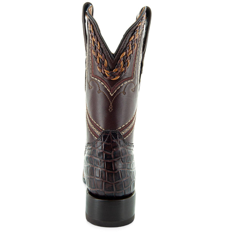 Caiman Hornback Print Cowboy Boots | Men's Square Toe Boots (H7005) - Soto Boots