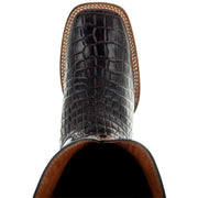Caiman Hornback Print Cowboy Boots | Men's Square Toe Boots (H7005) - Soto Boots