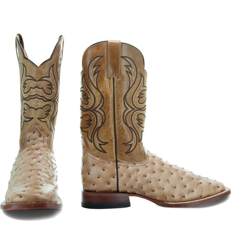 Soto Boots Men's Ostrich Print Square Toe Cowboy Boots H8001-Orix - Soto Boots