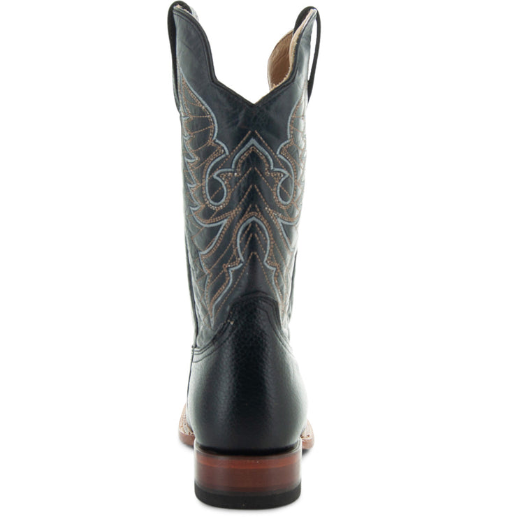 Soto Boots Men's Lizard Print Square Toe Cowboy Boots H8002 Black