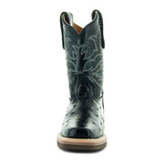 Soto Boots Kids Black Ostrich Print Cwoboy Boots K4006 - Soto Boots