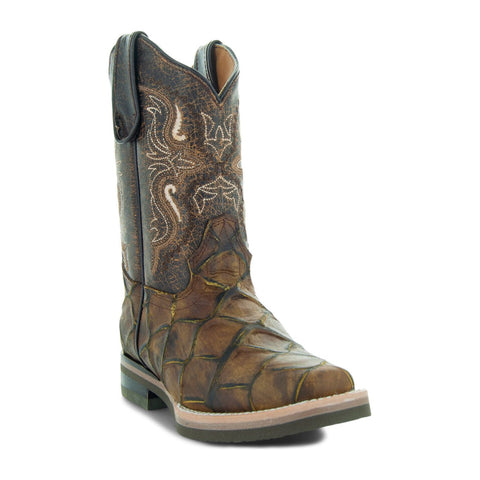 Soto Boots Kids Pirarucu Print Cowboy Boots K4008 - Soto Boots