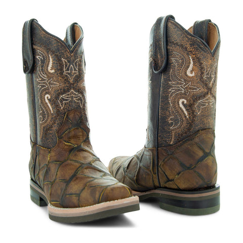 Soto Boots Kids Pirarucu Print Cowboy Boots K4008 - Soto Boots