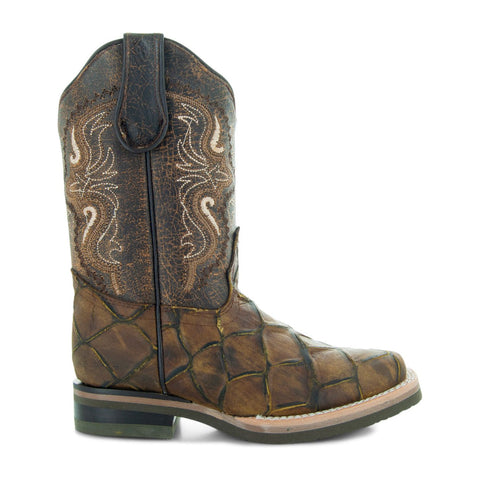 Soto Boots Kids Pirarucu Print Cowboy Boots K4008 - Soto Boots