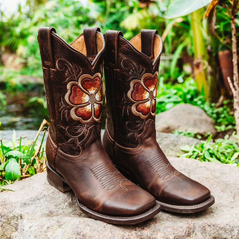 Soto Boots Embroidered Floral Pedal Cowgirl Boots M4005 - Soto Boots